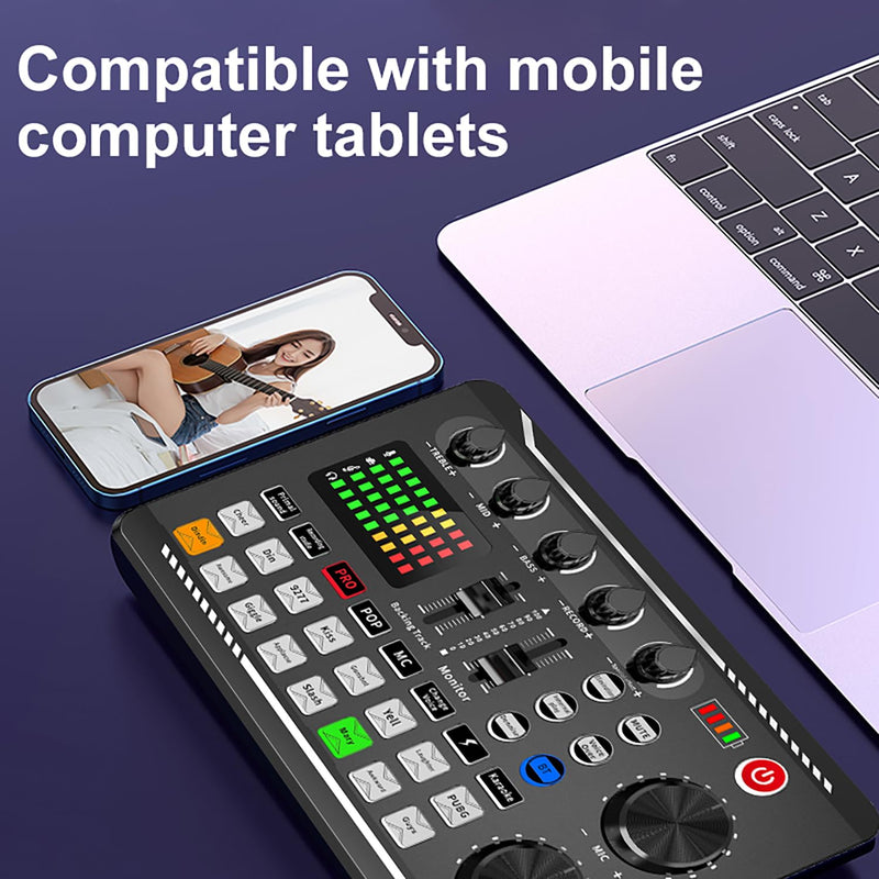 F998+MS60 Podcast Equipment Bundle,Condenser Mic Recording Studio,Streaming Podcast Mic Starter Kit with Voice Changer, Live Sound Card Audio Interface for Computer Vlog Living for YouTube TikTok