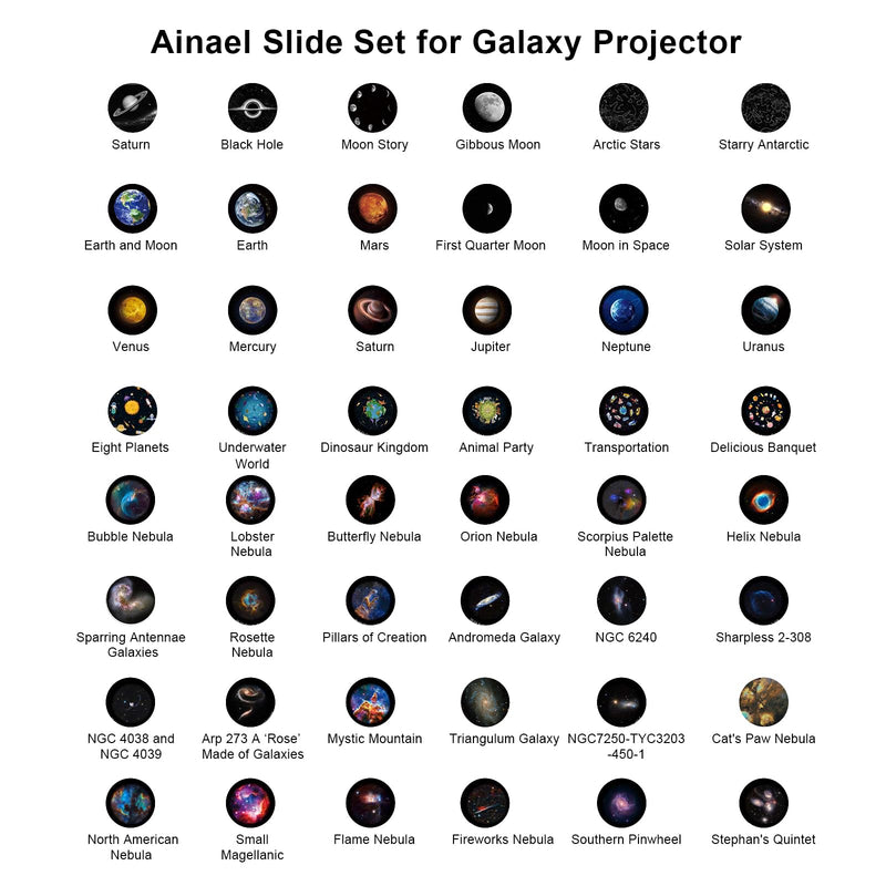 [AUSTRALIA] - Galaxy Projector Disc – Ultra HD Projector Slide, Compatible Galaxy Projectors and Model SKE-TKQ01 & BL-DQY02 Projectors – 6 Disc Set Moon 