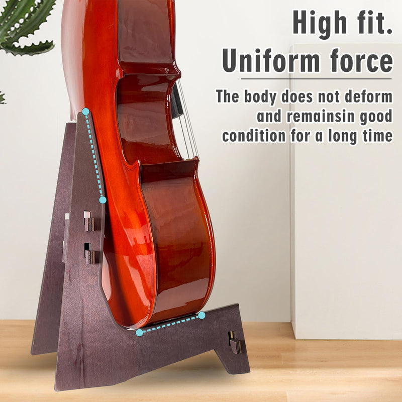 Cello Stand, Cello Support Holder made of wood with Rubber Protection Detachable Portable Musical Instrument Stand for 1/8-4/4 Cellos Guitars Electric Bass Electric Guitar Stand Cello Stand