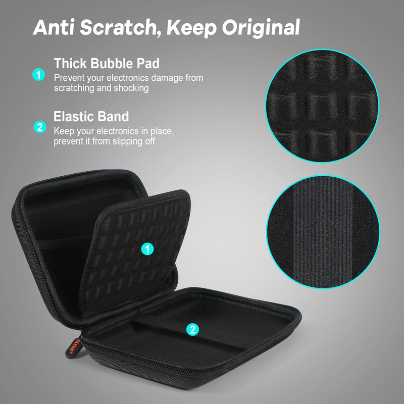 Large Hard Carrying Case - Universal Electronic Organizer Storage Case Bag - Black + Pure Red