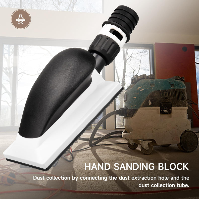 Shineboc Sanding Block Handy with Grip and Suction for 70x125mm Sanding Strips, for Hand Sanding Filler Plaster Wood Dust-Free Sanding, Comes with 5 PCS of Mesh Sanding Sheets