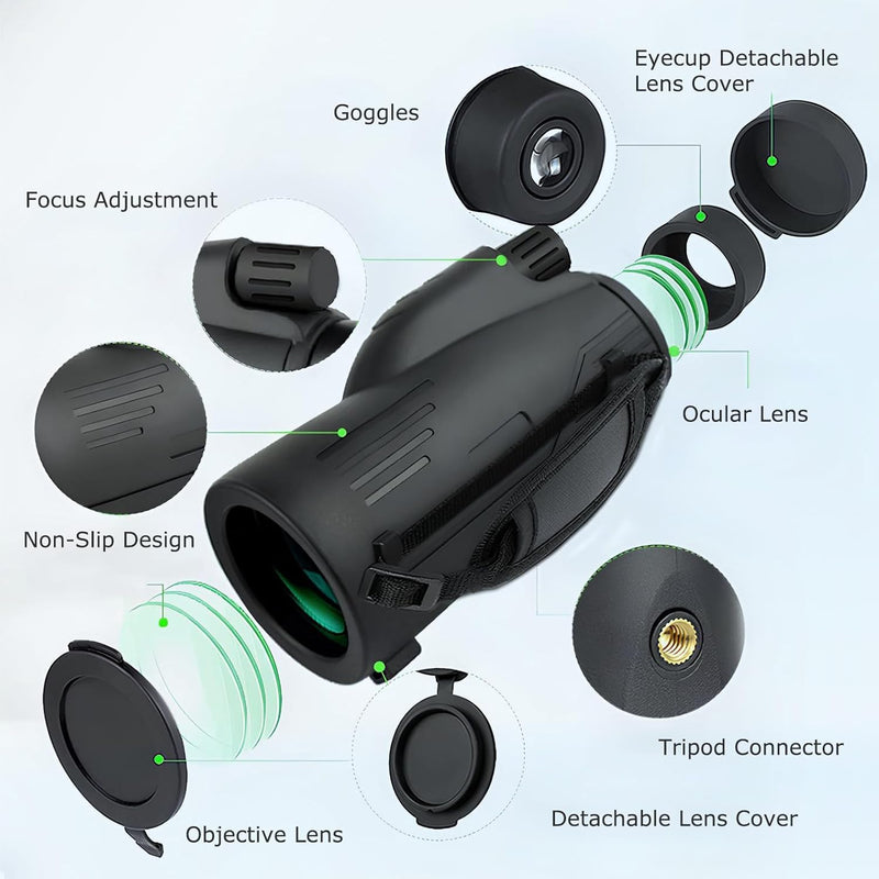 12X55 Monocular Telescope for Adults High Powered,Star Cosmic Scope Space Monocular Compact Telescope,Mini Handheld Zoom Monoculars Telescope for Phone for Hunting,Bird Watching,Star Gazing,Travel
