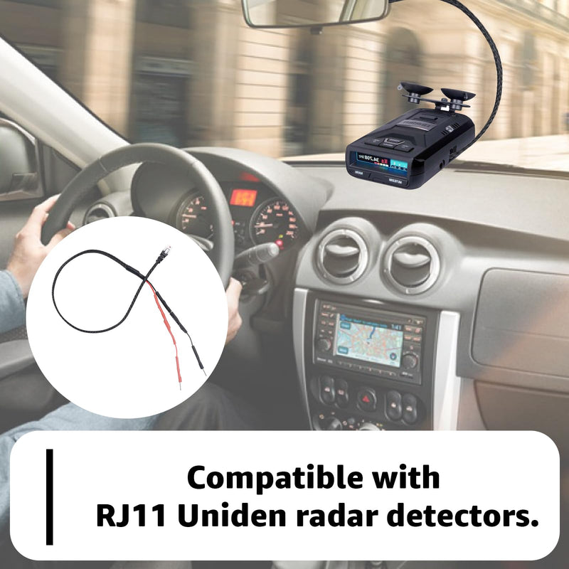 2PCS RJ11 Replacement Mirror Wire Power Cord for Uniden Radar Detectors，Fits R4 R3 R1 R7 R8 Model(3005201U) 2