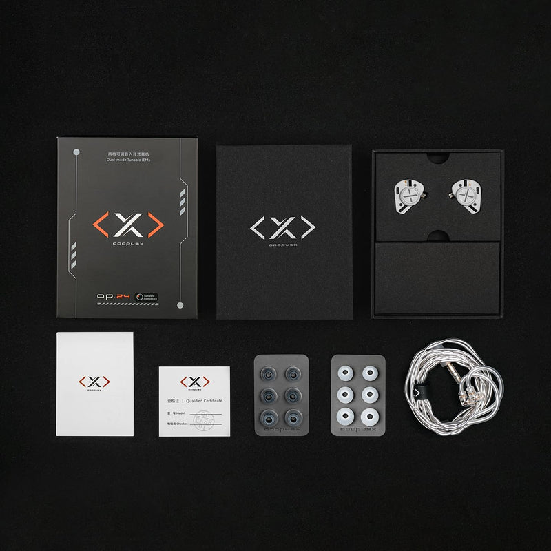 Fanmusic ooopusX Op.24 2DD+4BA Hybird in-Ear Headphones HiFi Op24 Wired Monitors Earbuds with One Dial (3.5mm no mic)