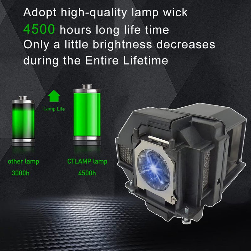 CTLAMP A+ Quality V13H010L96 ELP96 Replacement Projector Lamp Bulb with Housing Compatible with elplp96 Epson Powerlite Home Cinema VS350 VS355 EX9210 EX9220 EX3260 EX5260 EB-2247U EB-S41 X39 elp96a+