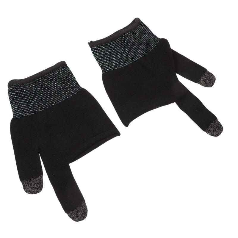 1 Pair Gaming Gloves Touchscreen Gloves Finger Sleeve for Gaming Anti Sweat Game Controller Finger Thumb Sleeve Breathable Finger Covers for Mobile Phone Game Black