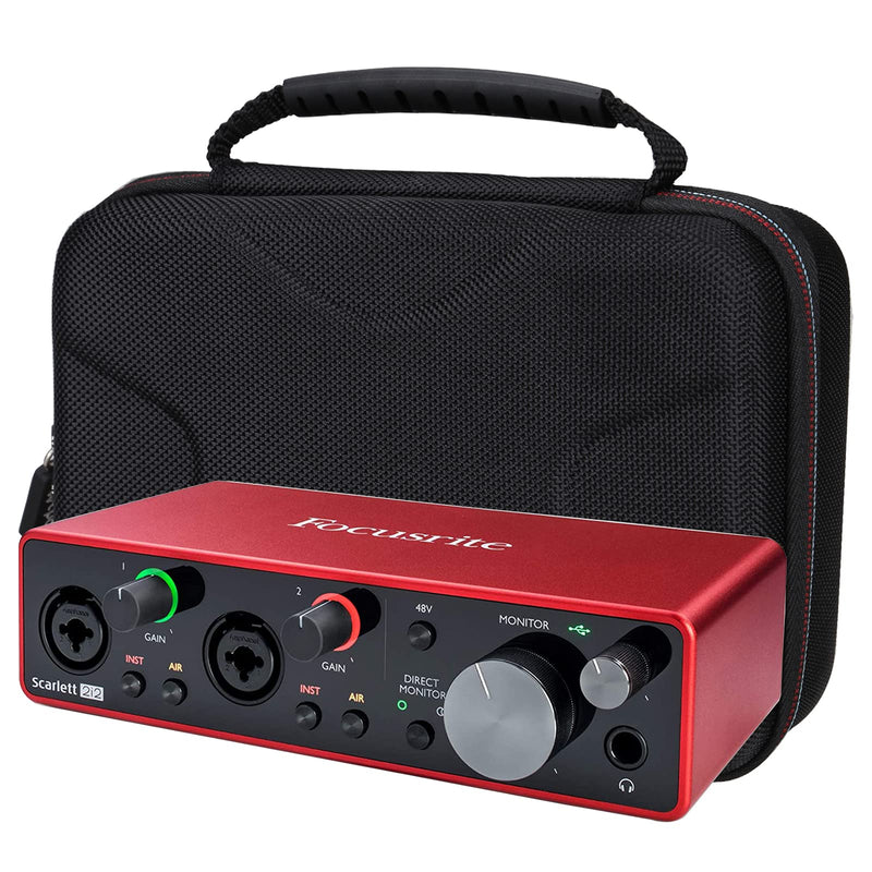 Mchoi Hard EVA Travel Case Compatible with Focusrite Scarlett 2i2 (3rd Gen) 4th Gen USB Audio Interface and Accessories, Case Only 2i2-New Version