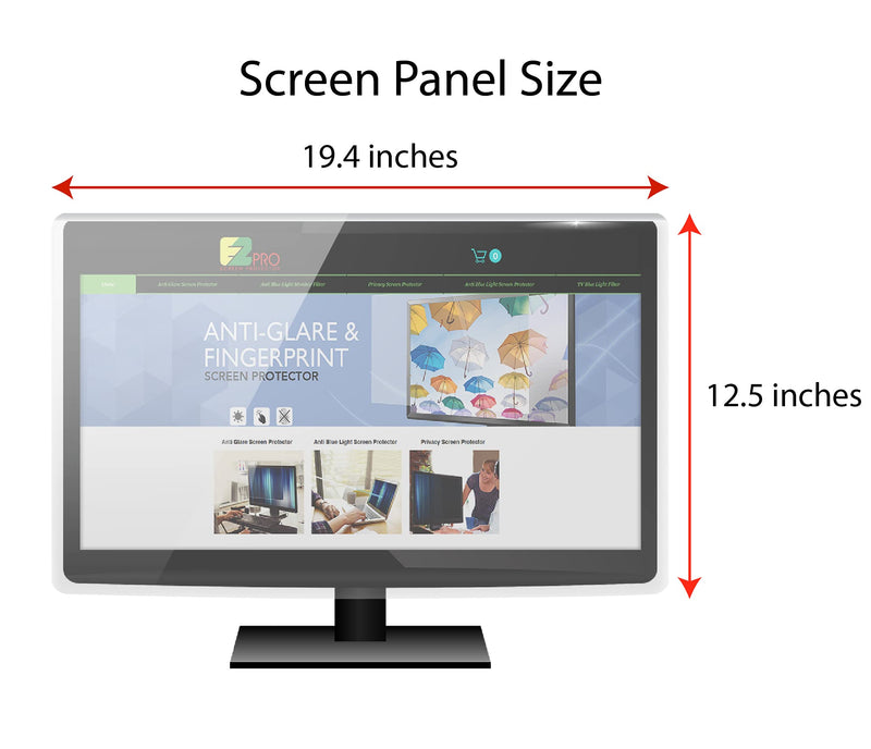 EZ-Pro Screen Protector Privacy Screen Panel for 22 inches (Screen Measured Diagonally) Computer Monitor, Anti Blue Light and Easy Installation, Screen Panel Size 12.5" Height x19.4 Width