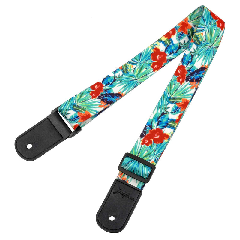 Ukulele Strap Hawaiian Adjustable Uke Shoulder Strap for Soprano Concert Tenor Baritone Ukulele, Mandolin and Banjo Flower