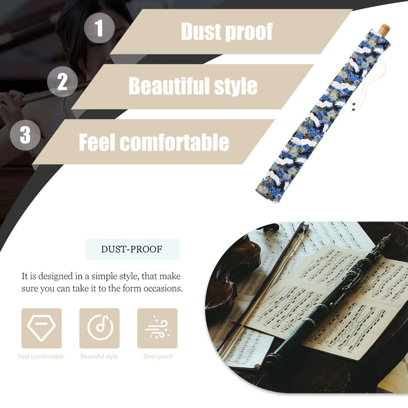 Flute Accessory Flute Case Cloth Flute Bag Flute Storage Pouch Folk Style Flute Bag Flute Woven Bag Musical Instruments Storage Container (Blue) Bag Flute