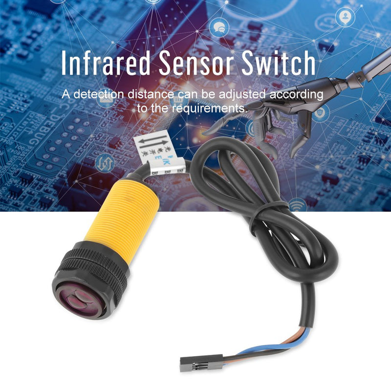 Oumefar Infrared Sensor Switch E18-D80NK Adjustable Sensor Switch for Detection of Infrared Obstacles 5V Detection 3-80 cm Photoelectric Infrared Sensor Switch