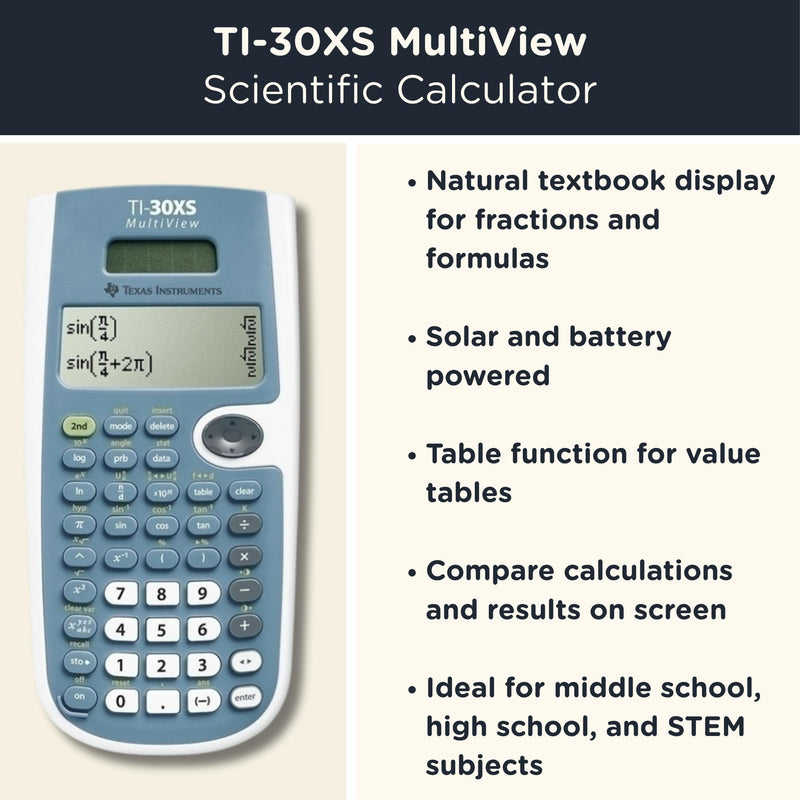 TI-30XS Multiview Scientific Calculator + The Ultimate Guide + WYNGS Protective Case