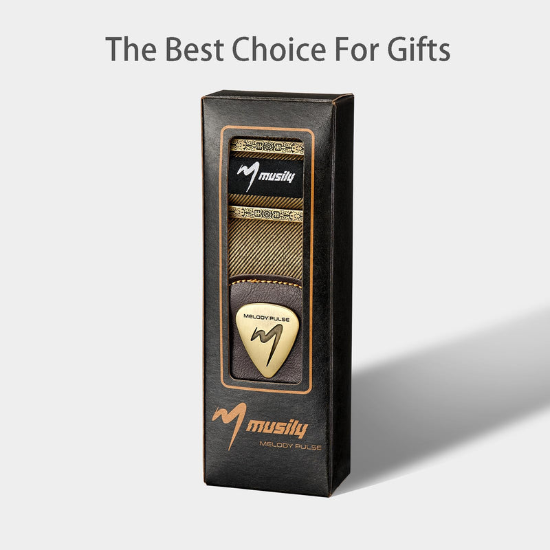 [AUSTRALIA] - Guitar Strap, Discover Unrivaled Comfort with Premium Denim & Cotton for Bass, Acoustic & Electric Guitars - Durable Double-Layer Leather Ends & Eye-Catching Metal Embossed Logo! (Khaki) Khaki 