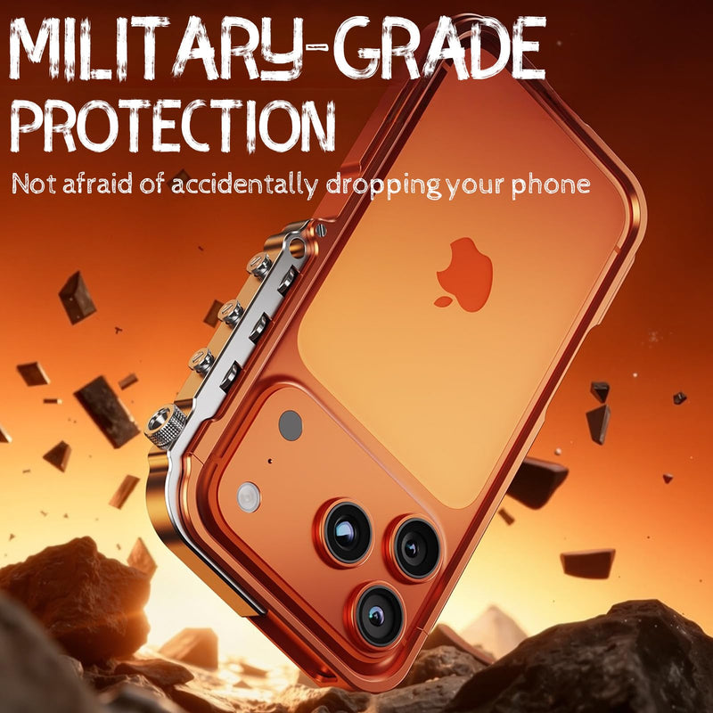 Metal Bumper Case for iPhone 17 Pro Max, Full-Frame Aluminum Bumper No Back Cover with Metal Buttons, Minimalist Bare-Hand Feel, Blue for iPhone 17 Pro Max 6.9"