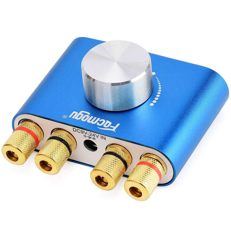Facmogu F900 2 CH Bluetooth Amplifier 100W with Power Supply Adapter DC 12V 5A, 50W + 50W BT 5.0 Mini Wireless Audio Power AMP for Home HiFi Stereo Speaker Blue