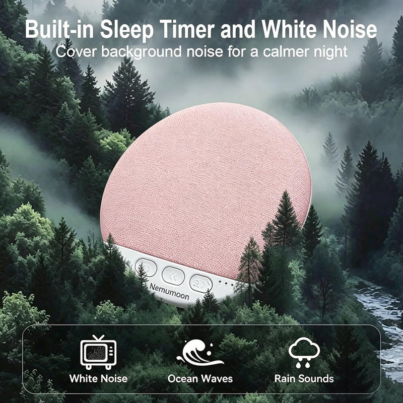 Mini Pillow Speaker for Sleeping, Ultra-Thin Bluetooth Speaker Under Pillow Speaker with White Noise Sound Machine Headphone-Free Sleep Speaker for Adult for Gift-Pink