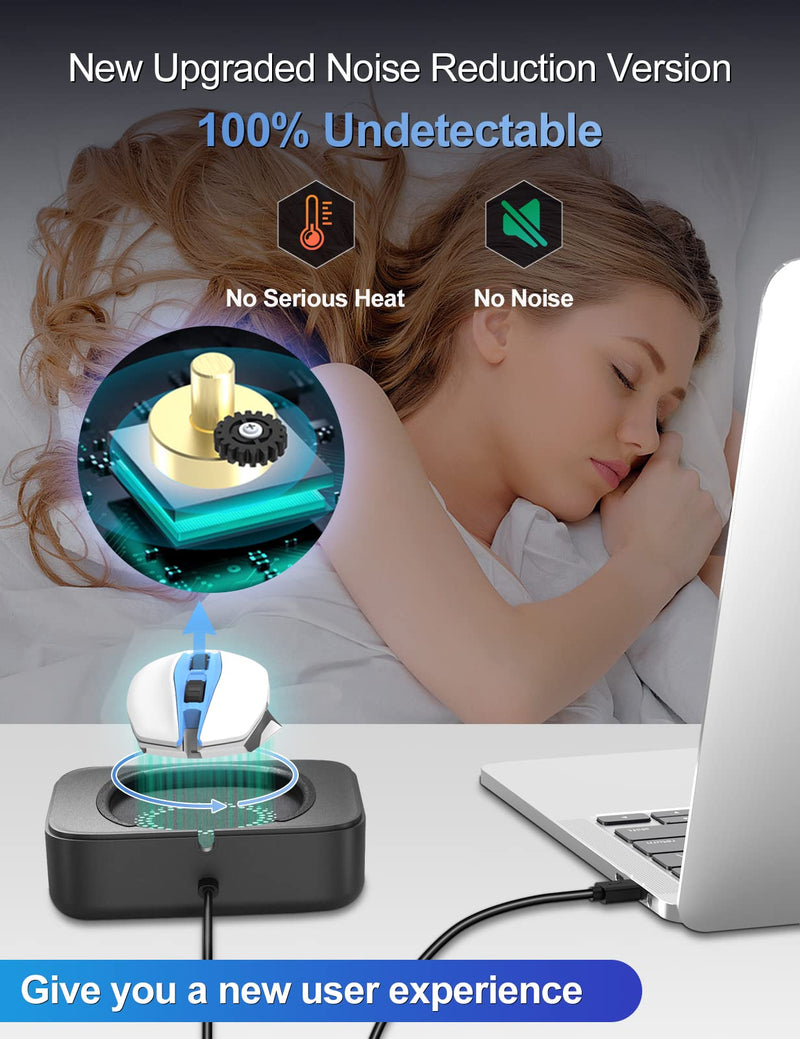 Meatanty Mouse Mover Undetectable, Super-Silent Mouse Jiggler Device Move Randomly, Automatic Wiggler Shaker Giggler, Adjustable Interval Timer, Keep Computer Laptop Active for Office Home Remote Work Mechanical Mouse Jiggler