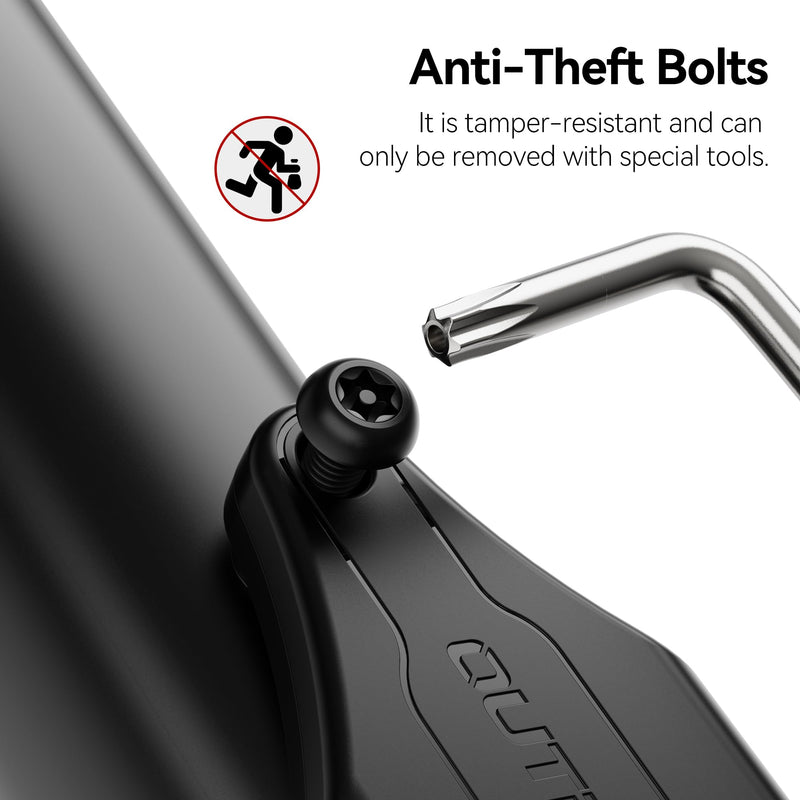 CITYWAY Waterproof AirTag Bike Mount, Hidden Under Bottle Cage | M5 Black Security Screws | Light Weight, Inconspicuous Security (Black) 1 Pack