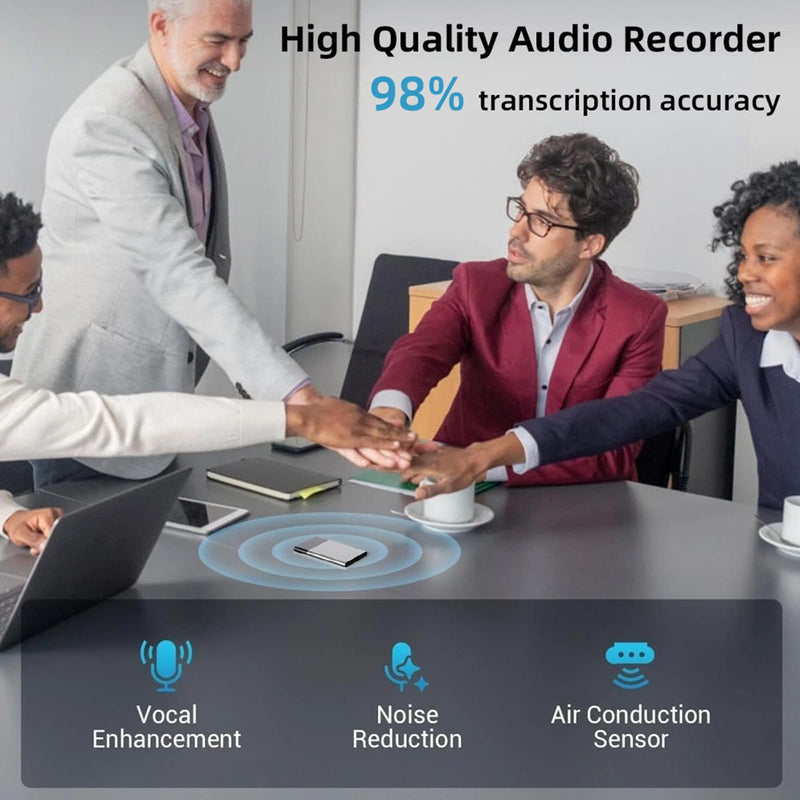 64GB Voice Recorder with APP Control, 138 Languages Translation, Smart Noise Reduction for Meetings/Lectures/Interviews, Portable Magnetic Design