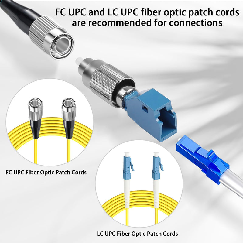 QIANRENON FC Male to LC Female Singlemode Fibre Optic Adapter SM 9/125μm FC/UPC Male to LC/UPC Female Hybrid Fibre Simplex Converter Coupler, for Red Light Pen Optical Power Meter Patch Cord Pigtail
