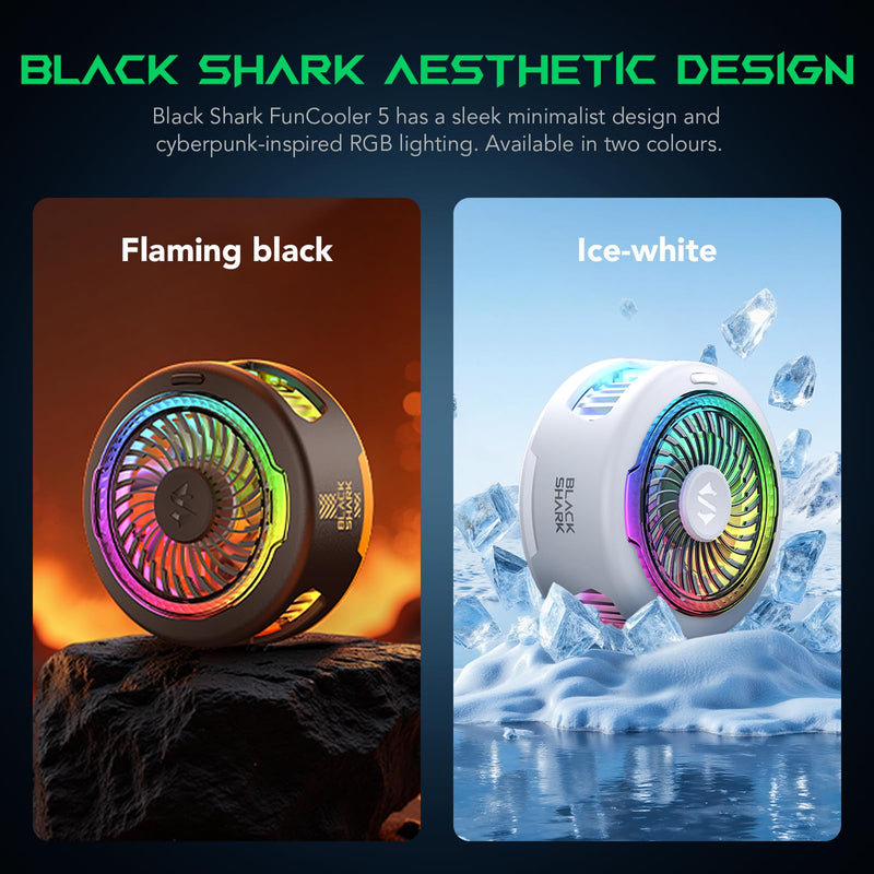 Black Shark FunCooler 5 Magnetic Cell Phone Cooler for Gaming, Portable Mobile Phone Cooling Fan with RGB Light, Cellphone Radiator for iPhone Magnetic Series/Android/Tablet/iPad (Black) FunCooler 5 Black