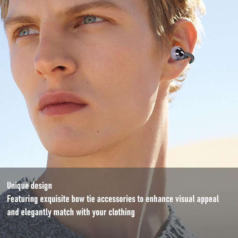 Dpofirs Clip On Earbuds, Jewelry Inspired Bluetooth Wireless Open Ear Headphones, with Butterfly Earrings, Lightweight Clip Earring Earphones, for Women Sports Workouts