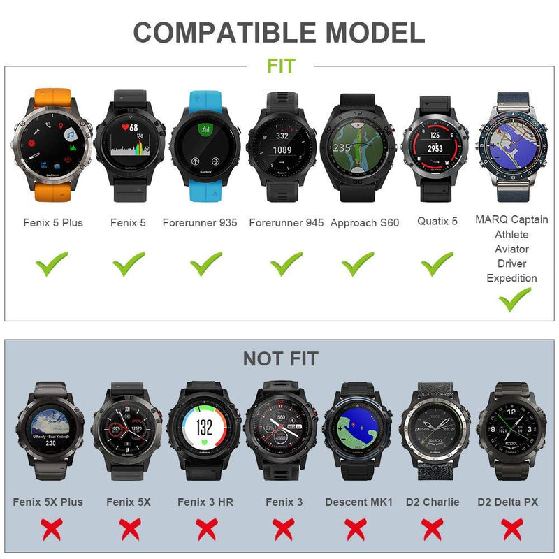 NotoCity Compatible with Fenix 6 Titanium Alloy Watch Band 22mm Width Watch Strap for Fenix 5/Fenix 5 Plus/Fenix 6/Fenix 6 Pro/Forerunner 935/Approach S60/Quatix 5 (Black)