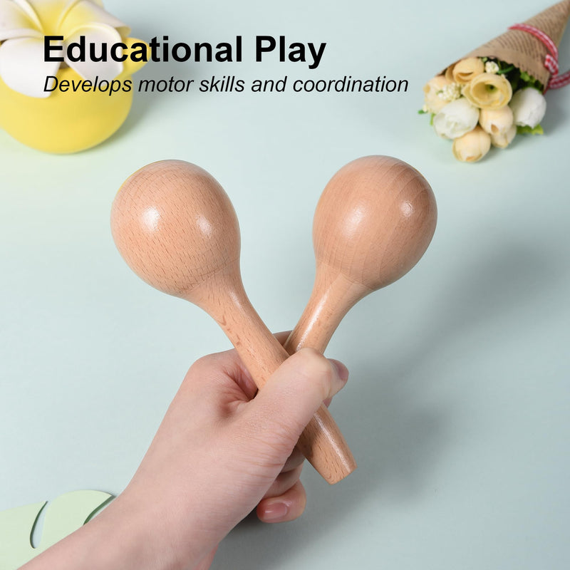 Maracas for Kids Babies, Wooden Maracas Shaker Musical Instrument