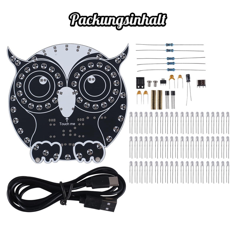 [AUSTRALIA] - DONGKER Soldering Kit, Owl Shape LED Light Soldering Exercise Kit, DIY Electronic Kits for Beginners, Teaching and Learning Training, DIY Soldering Project LED Lamps Kit with Touch Control, for STEM 