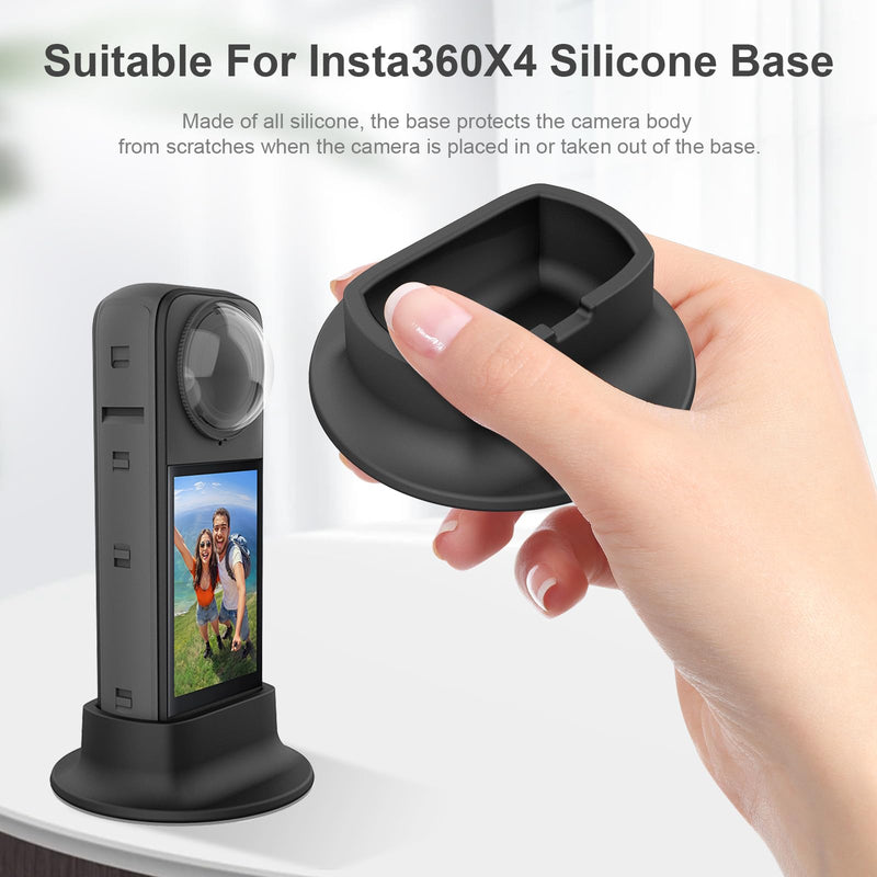 FitStill Protection Accessories Kit Only for Insta 360 X4 Optical Tempered Glass Screen Protector(2 PCS)+Rubber Lens Cap+Silicone Rubber Protective Case+Silicone Support Base Mount Insta 360x4 Accessory