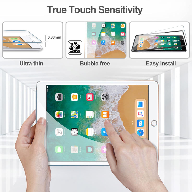 2 Pack Screen Protector for 9.7" iPad 6th 5th / iPad Pro 9.7 2016 / iPad Air 2 / iPad Air 1, Tempered Glass Film Guard for iPad 6 5 2018 2017, iPad Air 2nd 1st 2014 2013 2 Pack