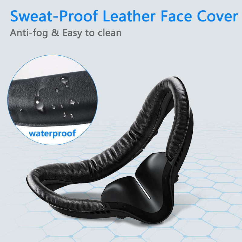 Compatible with Oculus Quest 2 Face Bracket Replacement,VR PU Leather Face Pad Protective for Meta Quest 2,Sweat-Proof Comfortable Face Cover Cushion VR Accessories Sweat-Proof Leather Face Cover