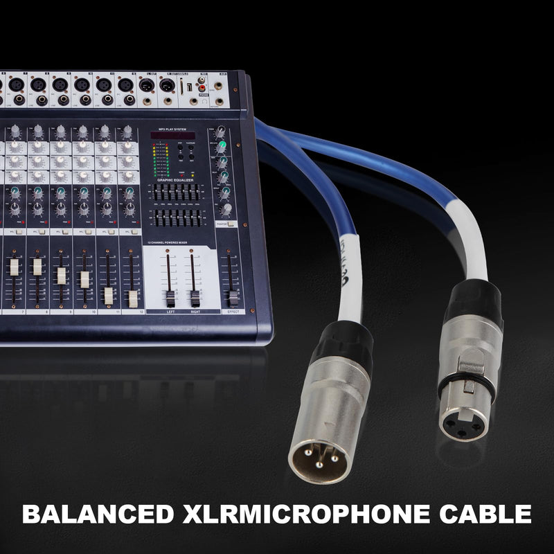 Devinal HiFi XLR Cable 3.3FT 2-Packs, Standard XLR Male to Female Microphone Cable, 3-Pin Balanced Shielded XLR Speaker Cable for Mic, Mixer, Recording Studio, Podcast