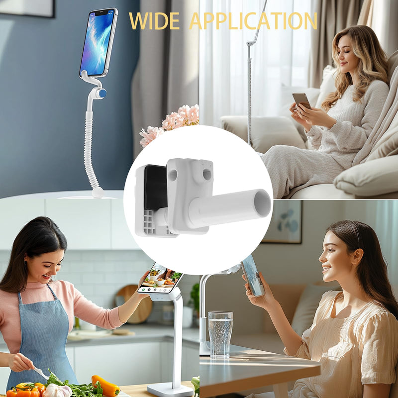Mic Arm Desk Mount Clamp Insert Holes Universal Mic Stand Desk Holder for Boom Arm, Lamp, Monitor Stable Desk/Bed Mount White(2-Pack)