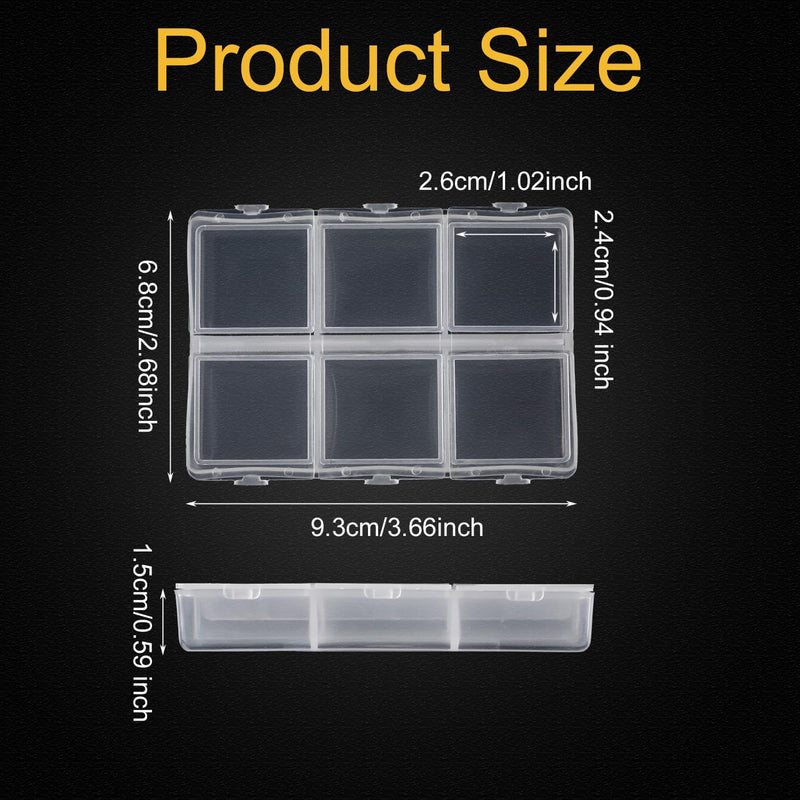 Guitar Pick Case, Clear 6-Grid Guitar Pick Holder Guitar Pick Storage Box 60 Capacity Guitar Pick Display Case for Guitar Players Lovers, Only Storage Box