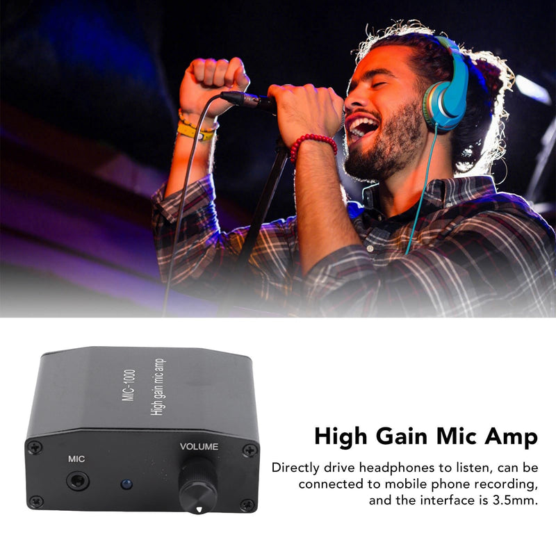 DC 5V Microphone Amplifier Mic Audio Amp High Gain 1000 Times Amplification Accessory Set Kit