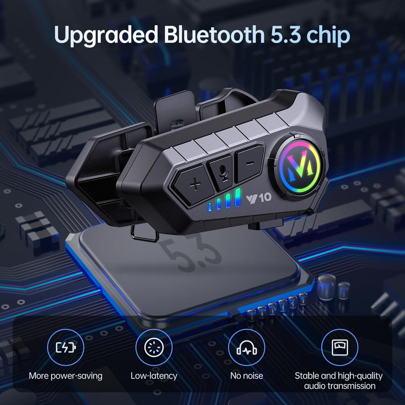 Motorcycle Bluetooth Headset Speaker Skiing Earphone Waterproof Bluetooth Helmet Headset with Noise Cancellation Ultra-Thin Wireless Bluetooth Headphones for All Helmets