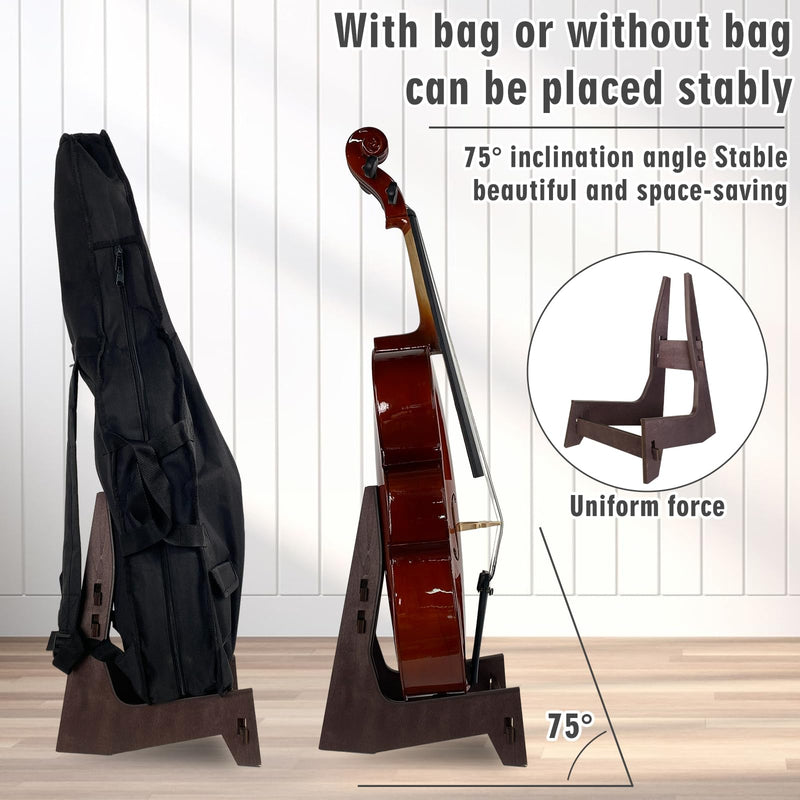 Cello Stand, Cello Support Holder made of wood with Rubber Protection Detachable Portable Musical Instrument Stand for 1/8-4/4 Cellos Guitars Electric Bass Electric Guitar Stand Cello Stand