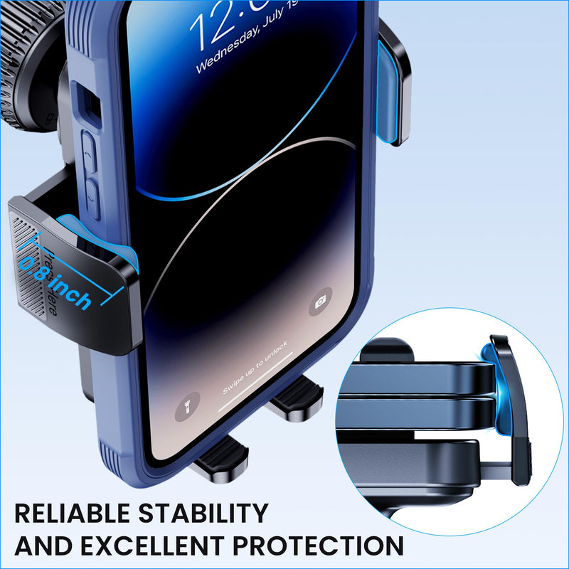 GUWEZ Phone Holder Car [Military Grade Suction Ultra Strong Base] Cell Phone Car Holder 3 in 1 Phone Mount for Car Dashboard & Carbon Fiber