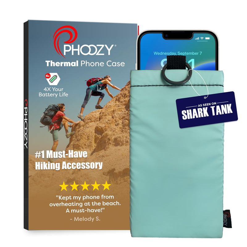 PHOOZY Thermal Phone Case - Apollo II Series : Cell Phone Pouch with AGION Lining Prevents Overheating, Extends Battery Life, Provides Drop Protection (Large - Mint) with Cross Body Strap