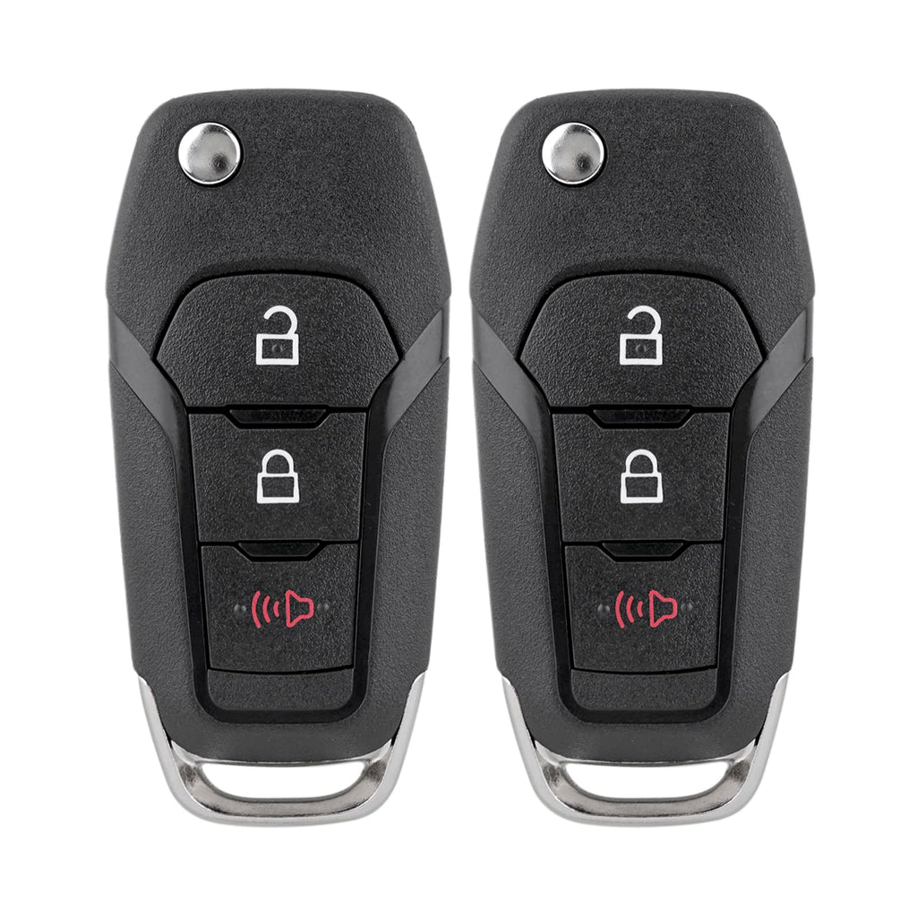 Flip Key Fob Replacement Fits for 2015 2016 Ford F150 Key Fob F250 F350 2017 2018 2019 2020 Explorer (2016-2022) F350 F450 Ranger Ecosport Bronco Keyless Entry Remote Fob N5F-A08TAA (Pack of 2)