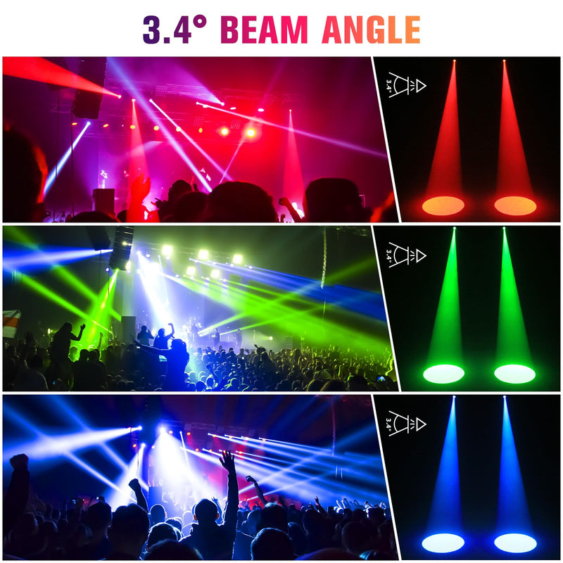 20W Pinspot Light with Remote,RGBWYP+Cyan LED Beam Spot Lights,Ultra Bright Mirror Disco Ball Spotlight Stage Light for DJ Disco Party Bar Club Show Wedding Children's Theater Black 1 Pack