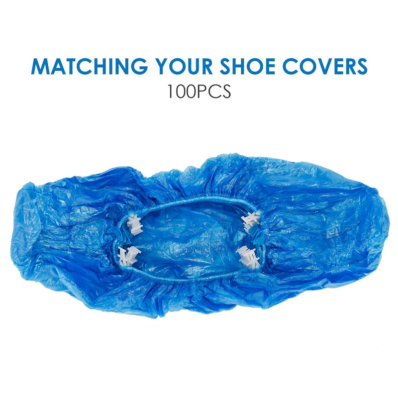 [AUSTRALIA] - DEDC 100 Pcs Disposable Plastic T Shape Shoe Covers for Home and Office 