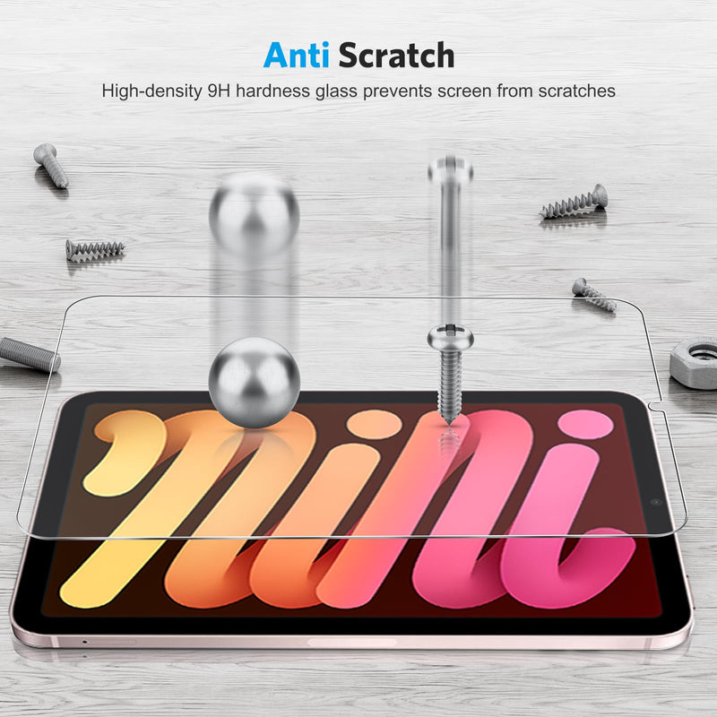 OMOTON [3 Pack] Screen Protector for iPad Mini 6 (6th Generation, 8.3 Inch) - Tempered Glass for iPad Mini 6th Generation 2021, Case Friendly/High Definition/Apple Pencil Compatible