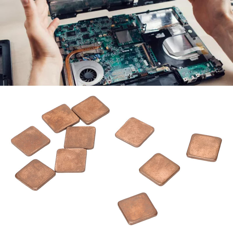 [AUSTRALIA] - Pack of 100 15 mm GPU CPU Thermal Heatsink Copper Pad, Copper Pad Shim Thermal Kit, Multiple Thickness Options Copper Plate Cooler Small Heatsink for Cooling PC Components (15 x 15 x 0.5 mm) 