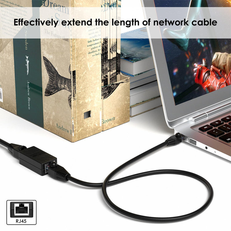 Dingsun RJ45 Coupler, Ethernet Extender Female to Female Ethernet Coupler for Cat7/ Cat6/ Cat5/ Cat5e(50Pack, Black) 50Pack