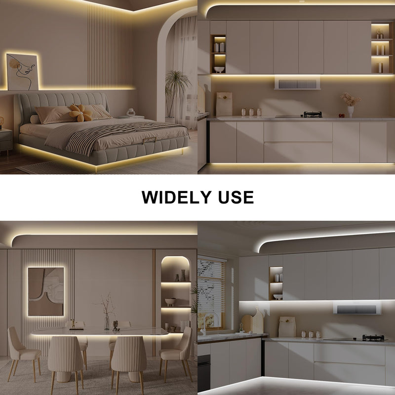 [AUSTRALIA] - Tatazone 16.4ft Tunable White COB Led Strip Light with RF Remote, CRI93+ Dimmable CCT 2700K-6500K Led Tape Lights, Adhesive High Density Dual Color Led COB Light Strip for Bedroom, Kitchen, Cabinet 