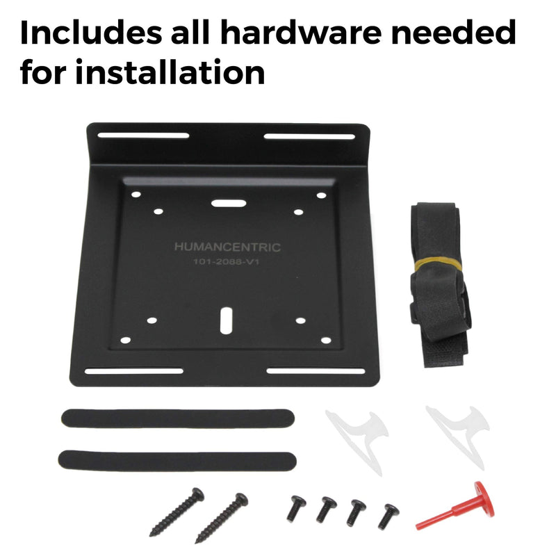 HumanCentric Universal Wall and VESA Mount | Adjustable Strap Mount for Computers, UPS Units, Cable Boxes, Modems, and Other Electronic Devices | Mounts on The Wall or Back of a Computer Monitor