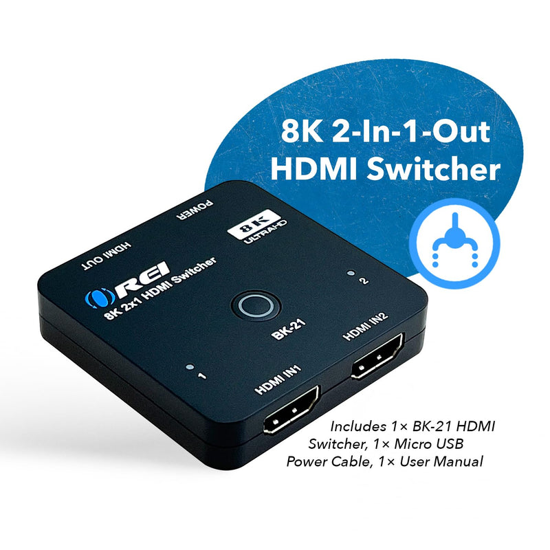 [AUSTRALIA] - OREI 8K 2x1 HDMI Switch 4K @ 120hz, Auto HDMI Selector 48Gbps High Resolution Switch Between 2 Inputs Prefect for Gaming, PS5, Xbox, HDR10, Dolby Vision 8K Switch 