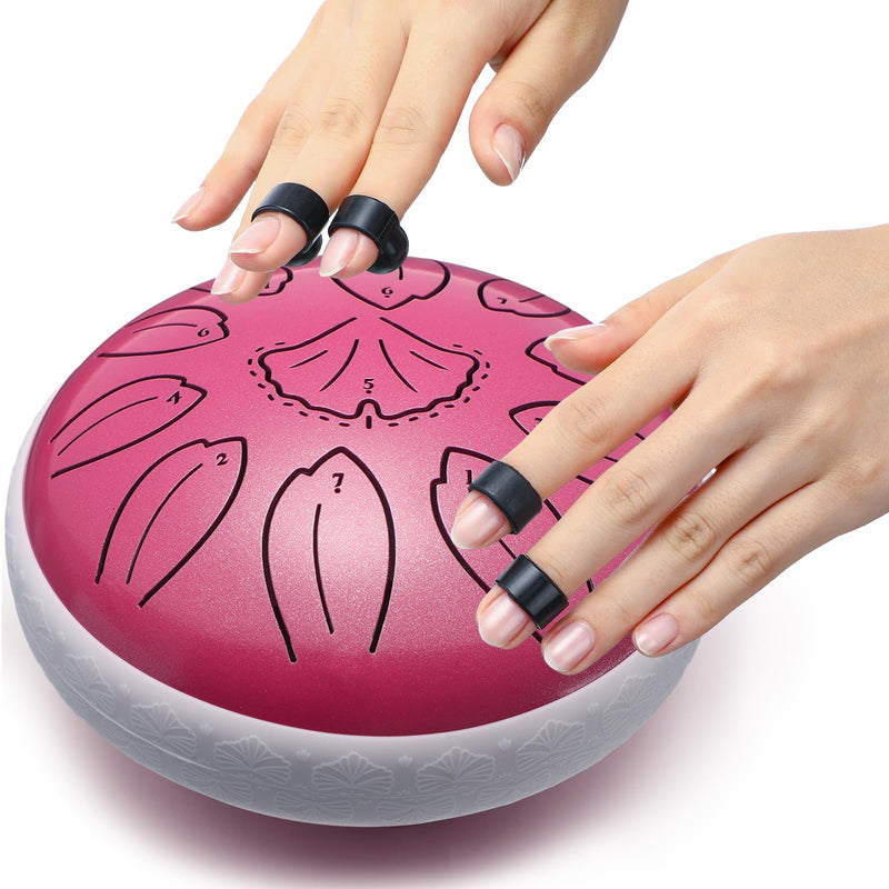 [AUSTRALIA] - Steel Tongue Drum Percussion, 6 Inch 11 Notes Musical Instruments, Music Gifts for Family Friends (Pink) Pink 